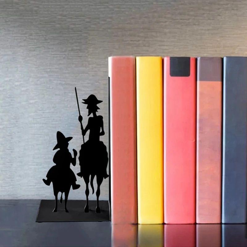 Bir demir şekil Bookends okuma kitap desteği Retro kaymaz kitap raflar ev ofis masaüstü dekor için tıpalar biter