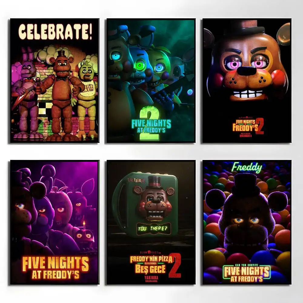 Póster clásico Fnaf Five-nights-At-Freddys, pegatina impresa, arte de pared impermeable para sala de estar, dormitorio, decoración del hogar, 1 ud.
