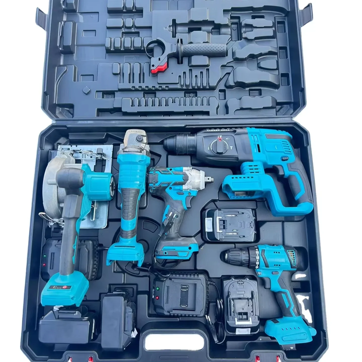 

5 Pcs Makita Power Tools Cordless With Mechanical Tool Box Combo Set Makita Drill Charging Repair Kit Power Tools Sets