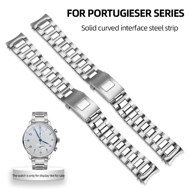 20mm stainless steel watch strap for IWC PORTUGIESER series IW37617 IW358312 solid curved interface steel watch band bracelet