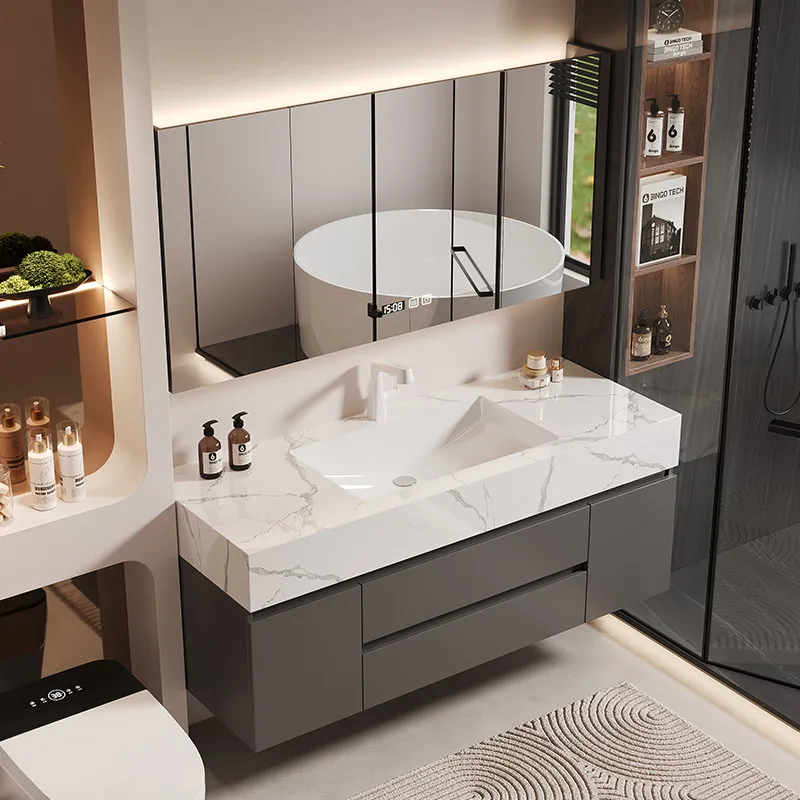 Classic Storage Bathroom Cabinet Wooden White Space Saver Smart Bathroom Cabinet Mirror Drawer Mobiletto Bagno Home Furniture