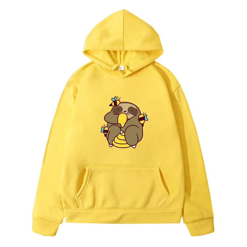 Sloth Clothes for Boys and Girls Cute Bees Printed Graphic Sweatshirts Universal Tops Cartoon Anime Children's Long-Sleeved Tees