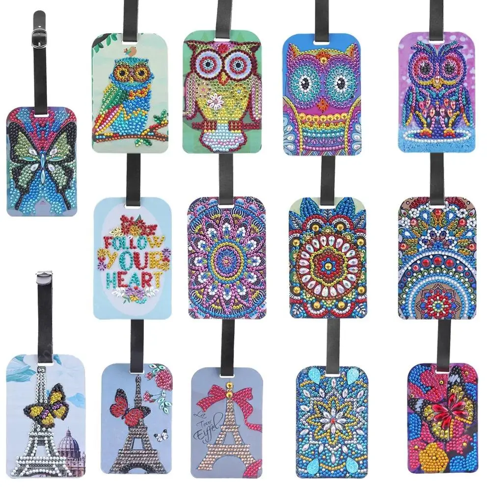 Diamond Painting Luggage Boarding Pass Butterfly Mandala DIY Special Shape Suitcase Label Diamond Embroidery Needlework Craft