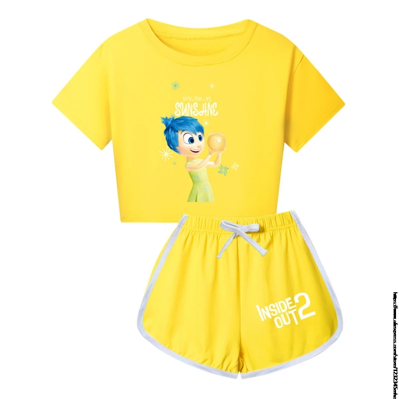 Cartoon Out2-Piece Conjunto de treino para crianças, Conjuntos de roupas de verão para bebês meninas e meninos, camiseta e shorts, roupas, presente, novo interior