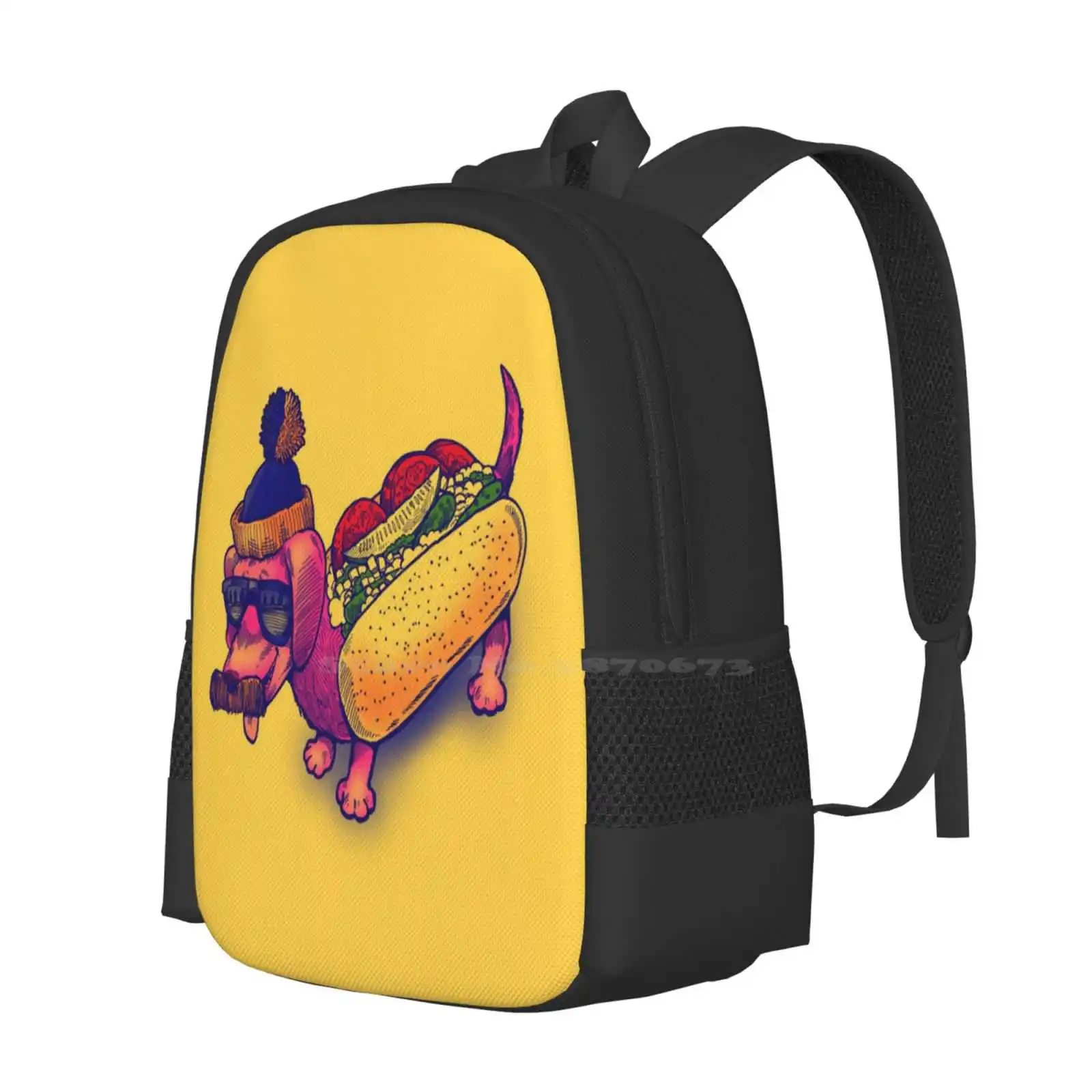 The Chicago Dog Hot Sale Schoolbag Backpack Fashion Bags Chicago Ditka Illinois Hot Dog Stocking Cap Beanie Tongue Weiner