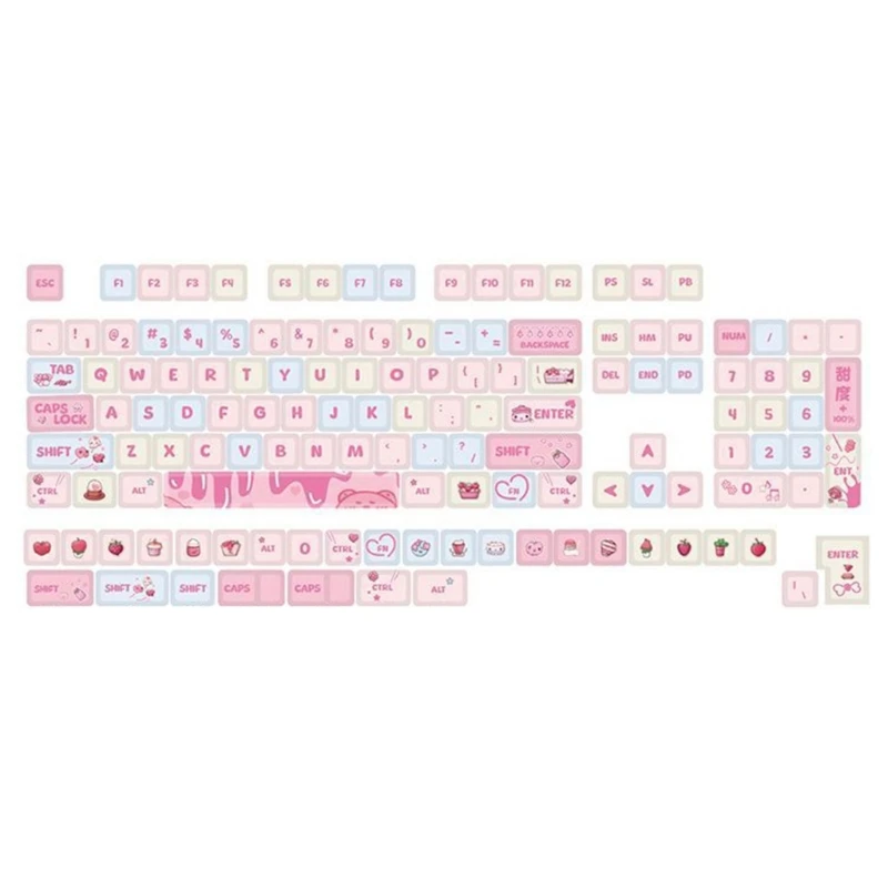 133Key Strawberry Theme XDA Keycap PBT DyeSublimation Keycap for Switches