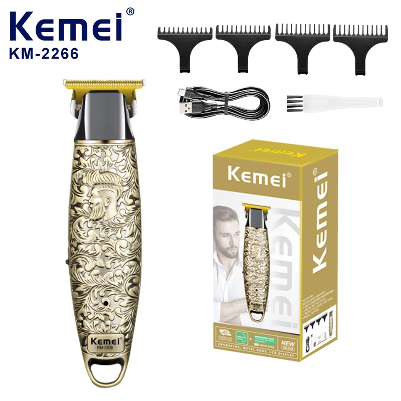 KEMEI km-2266 Salon Safe Hair Cut Trimmer Metal Body Rechargeable Hair Trimmer For Men hair trimmer