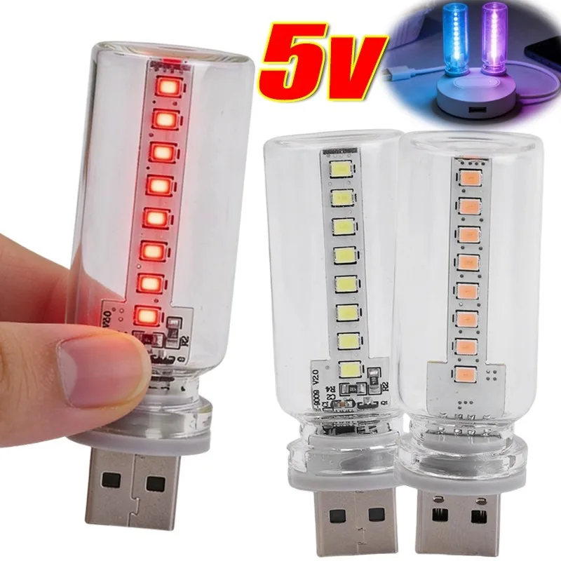 Car 5V Decoration USB LED Touch Dimming Eye Protection  Filament Glass Bulb Retro Edison Bulb Night Light Incandescent Lighting