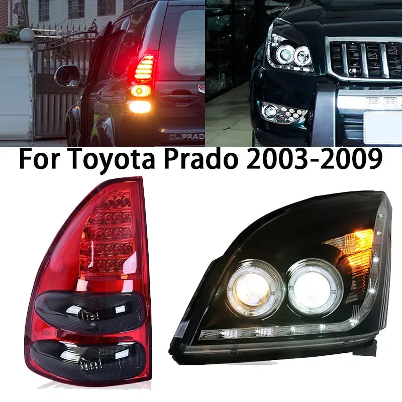 

Car led Headlight with taillight For 2003-2009 TOYOTA LAND CRUISER PRADO headlamp taillamp DRL daytime running light turn signal