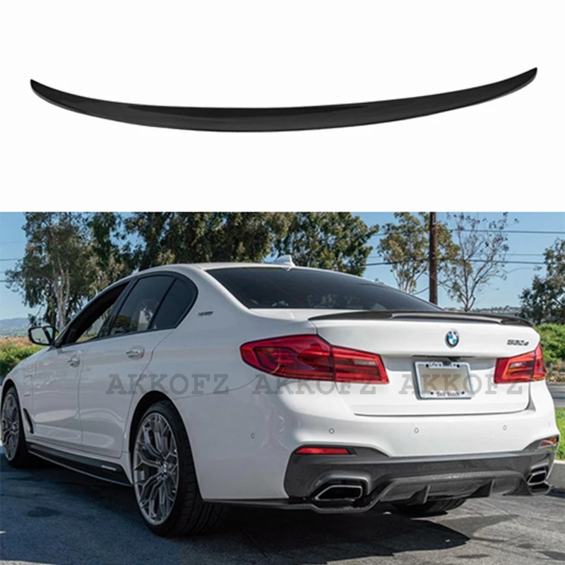 

For BMW 5 Series G30 G38&M5 F90 P Style Carbon fiber Rear Spoiler Trunk wing 2016-2023 FRP Gloss black Forged carbon