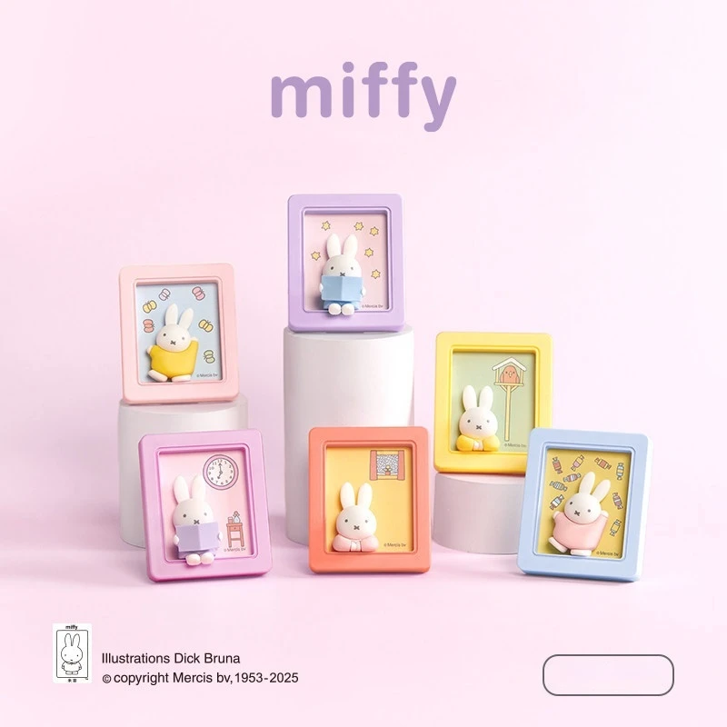 Miffy Bunny Blind Box Magnetic Photo Frame Cartoon Character Fridge Magnet Foldable Phone Stand Desktop Phone Holder Festival Gi - view 3