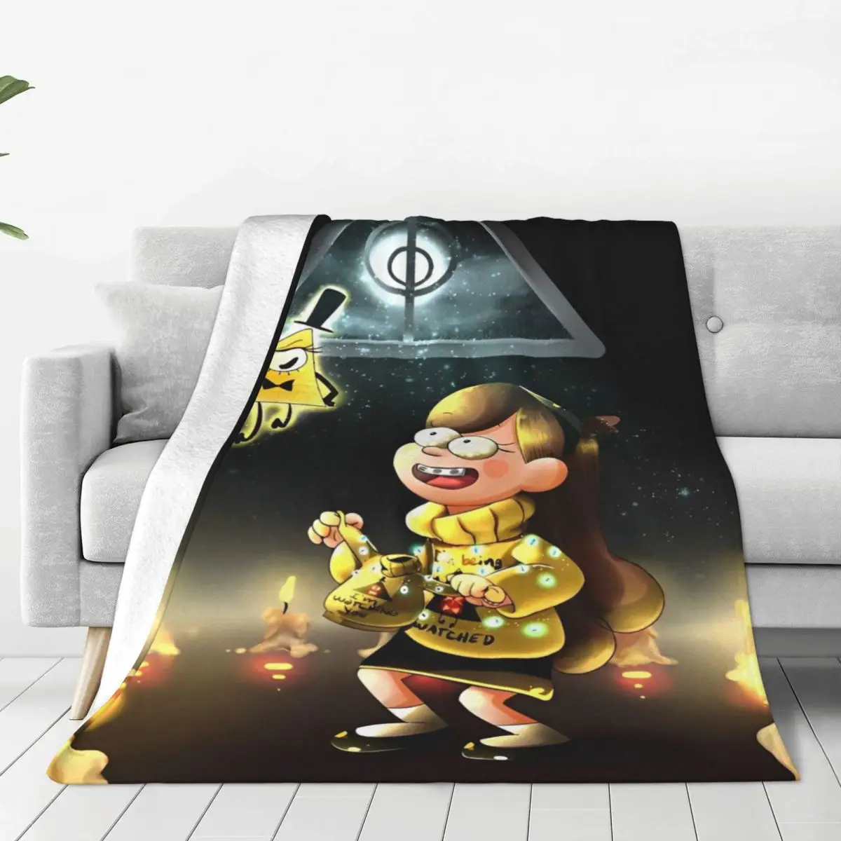 Soft Warm Blankets Travel Office Gravity Falls Throw Blanket Bill Cipher Flannel Bedspread For Bedroom Funny Sofa Bed Cover