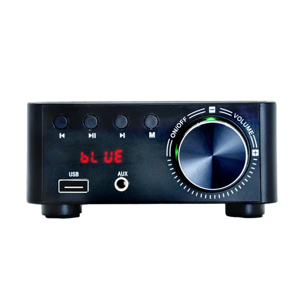 Mini High-power Amplifier Bluetooth-compatible 5.0 HiFi Stereo Audio Output Power 50W*2 Theater Sound Amp Support USB/TF/Aux