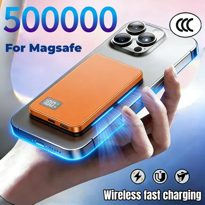 Wireless Magnetic 500000mAh Power Bank Fast Charging Portable PD22.5W External Battery for Magsafe for iPhone17 Samsung Xiaomi