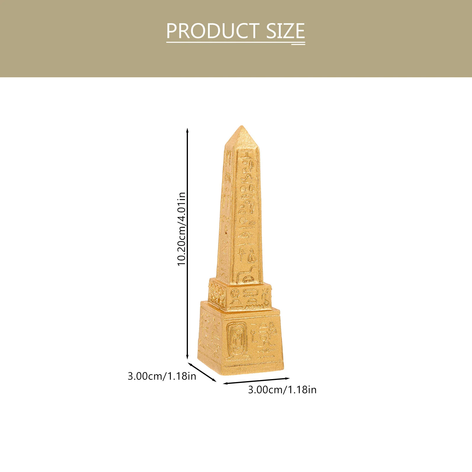 2 Pcs Ancient Egypt Landmarks Desktop Egyptian Figurine Decorate Temple Golden Resin