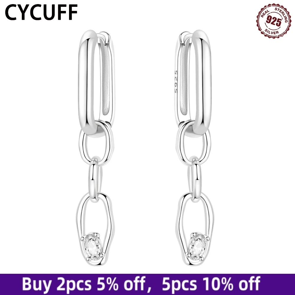 

CYCUFF 2025 новые серьги-капли из стерлингового серебра 925 пробы с инкрустацией цирконом, съемная цепочка для женщин, ювелирные серьги, модный подарок на день рождения