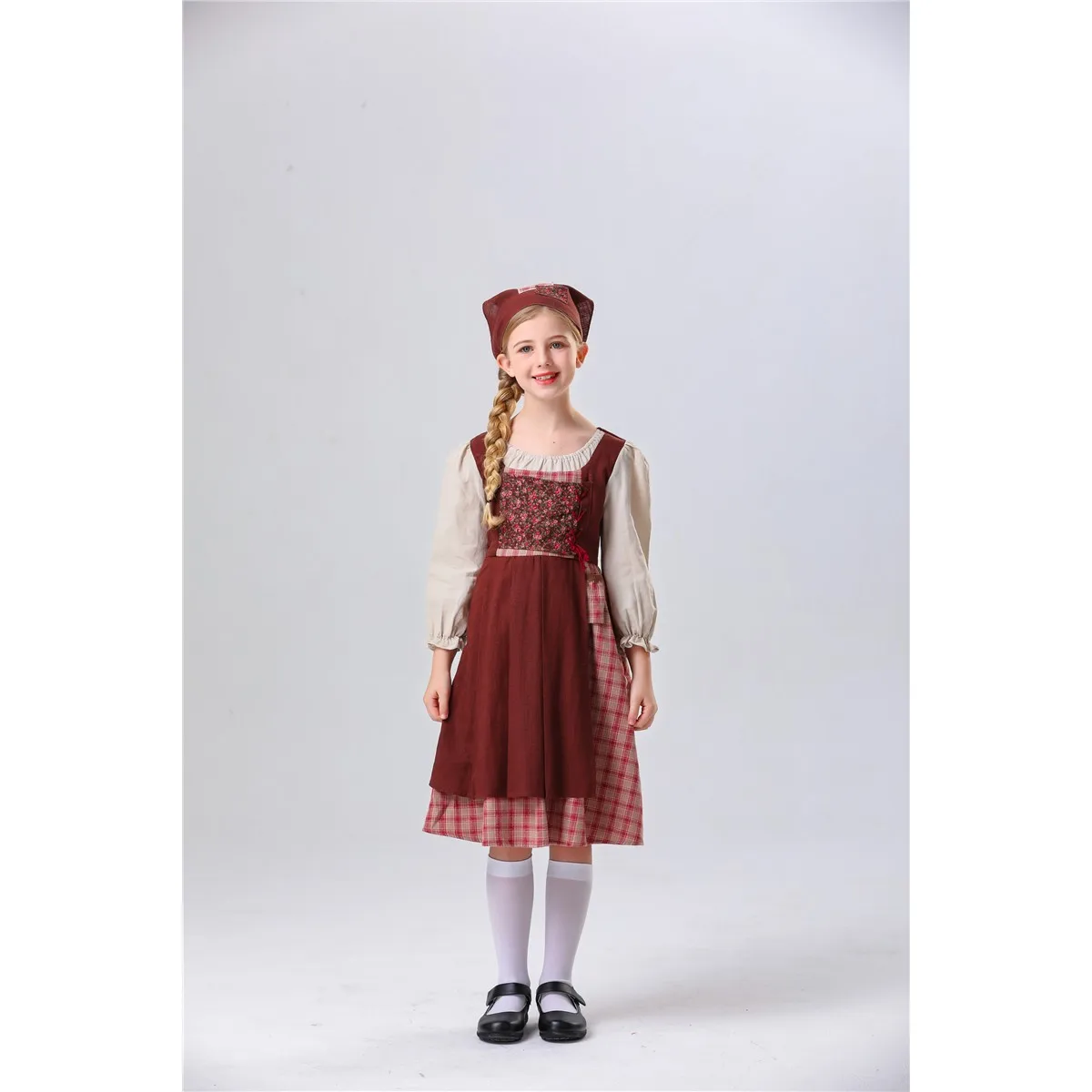 

Medieval Country Maid Children's Stage Performance Costume Adult Cross-Border loween Fly Role-Plang Little Girl Outfit