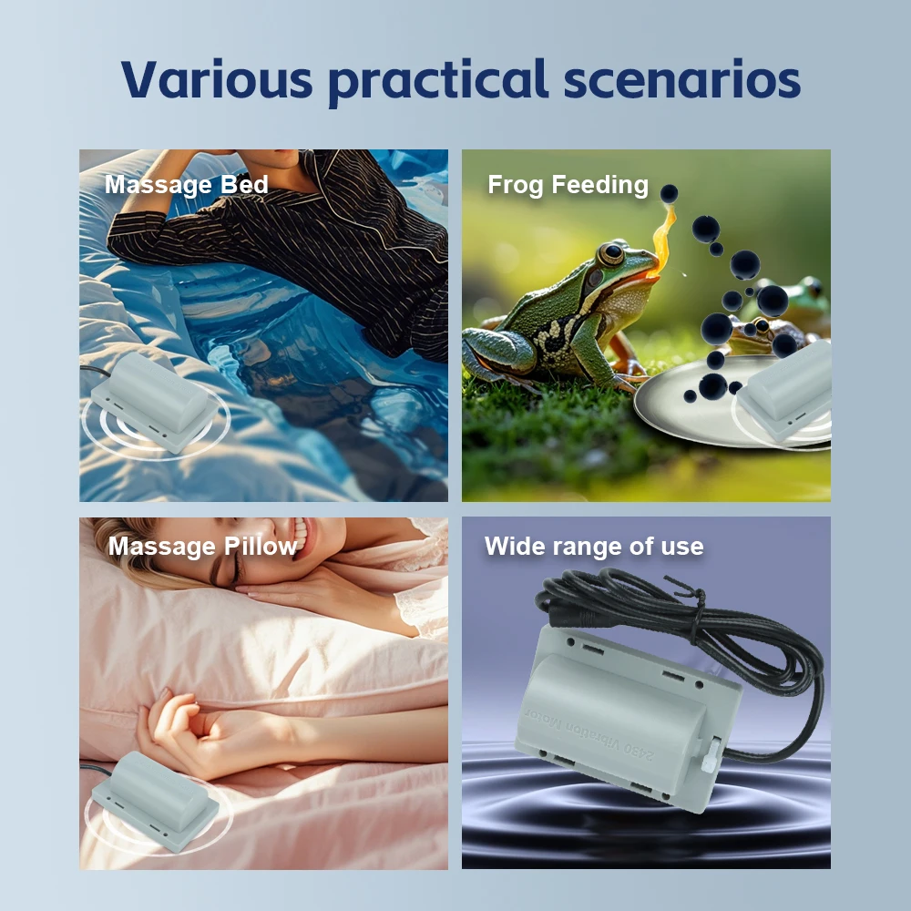 TUNGFULL 12V DC Vibrating Motor for Frog Feeding Massage Belt Chair & Pillow Waterproof Flat Base Attractor