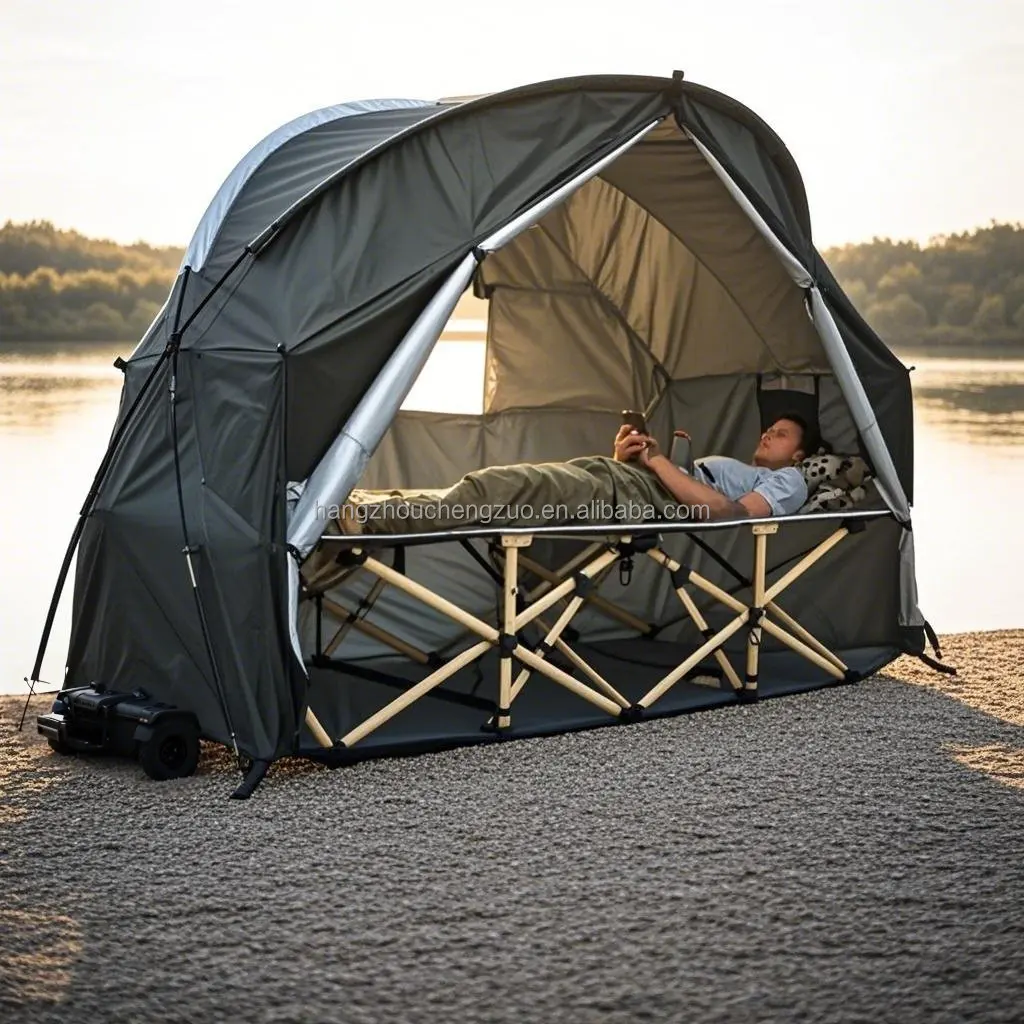 

4-in-1 Camping Cot Tent, Foldable 1 Person Camping Tent, Tent Cot Folding Off the Ground Tent,Fishing Tent,Sleeping Bed Tent