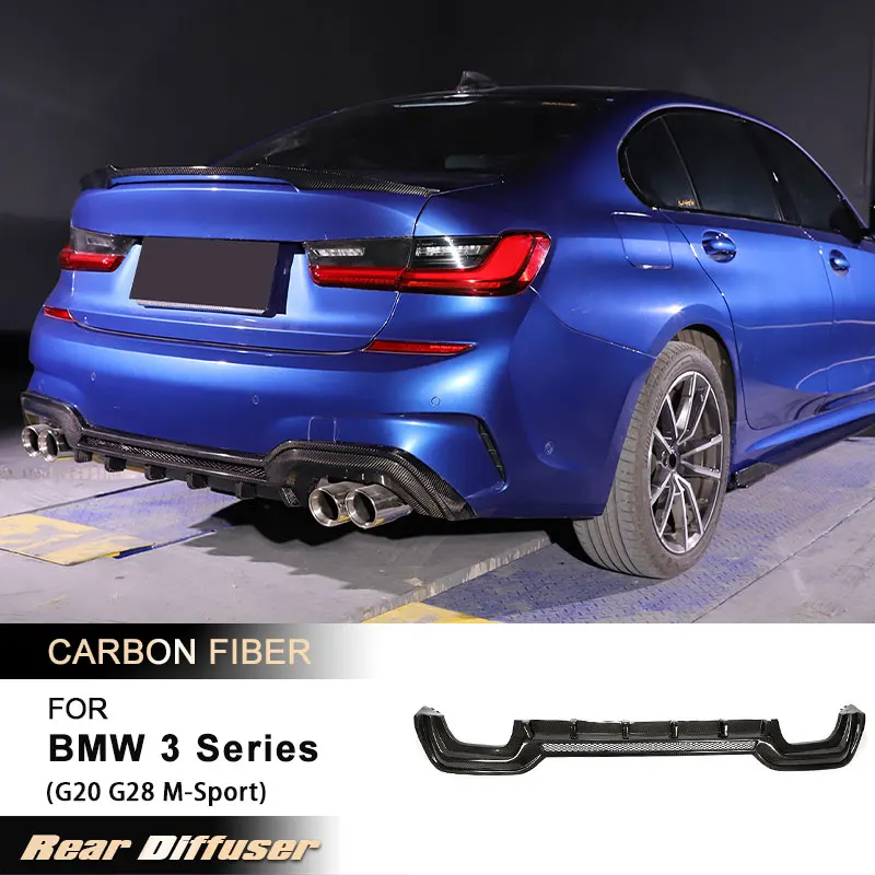 

Автомобильный задний бампер, диффузор, спойлер для BMW 3 серии G20 G28 M-Sport 2020-2022, задний диффузор, комплект кузова из углеродного волокна FRP