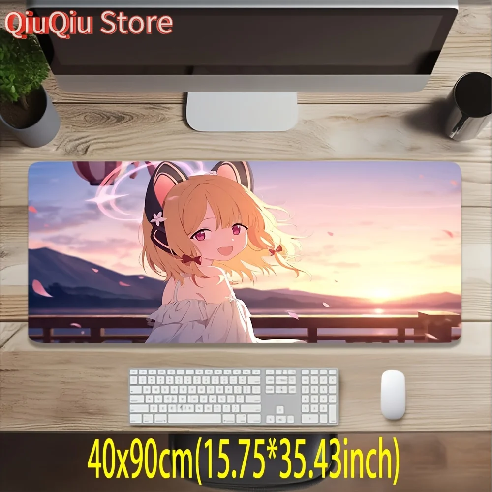 

1 шт. Коврик для мыши в стиле аниме A-Blue Archive — большая нескользящая резиновая основа, яркий дизайн персонажей, коврик для мыши для девочек в стиле аниме, Blue Archive La