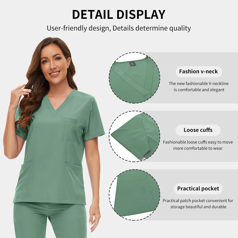 Uniforme d'infirmière pour femmes, magasin de clinique pour animaux de compagnie, vêtements de travail de dentisterie vétérinaire, ensembles de 2 pièces, uniformes médicaux de haute qualité unisexes pour hommes