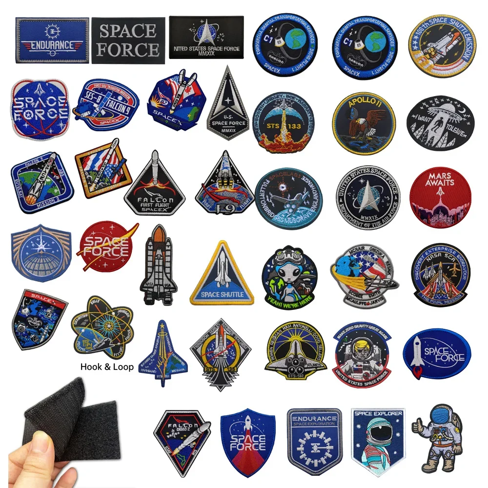 Outdoor Bag Accessories Alien Falcon Astronaut Space Exploration Endurance Embroidery STS Discovery No. Apollo Astronaut Patch