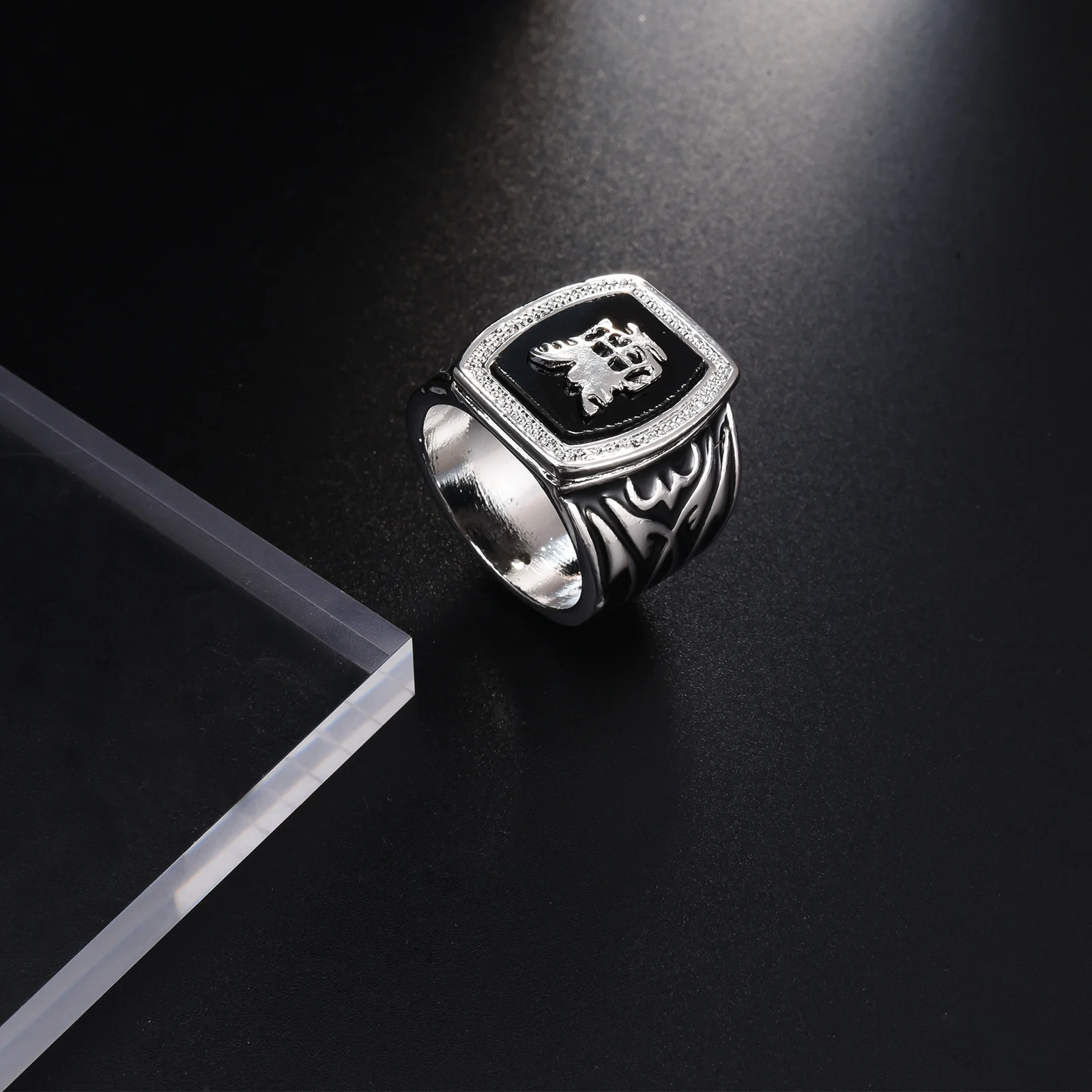 Alaric Ric The Vampire Diaries Revival Black Ring,the Top Quality Steampunk Antique Movie Jewelry
