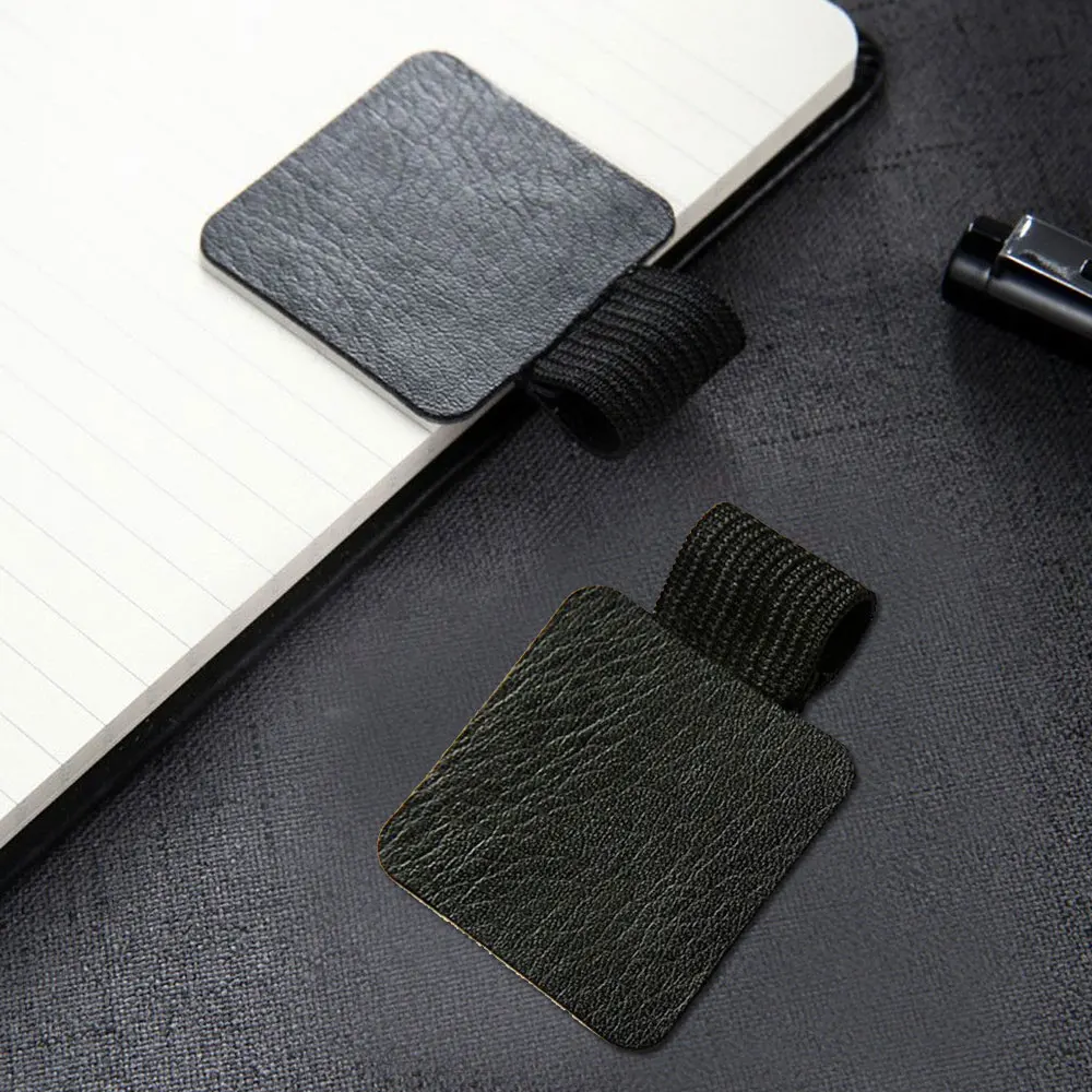 

2pcs Pen Holder Self Adhesive PU Leather Pencil Holder Elastic Loop Pencil Clip Notebook Journal Planners Stationery Organizer