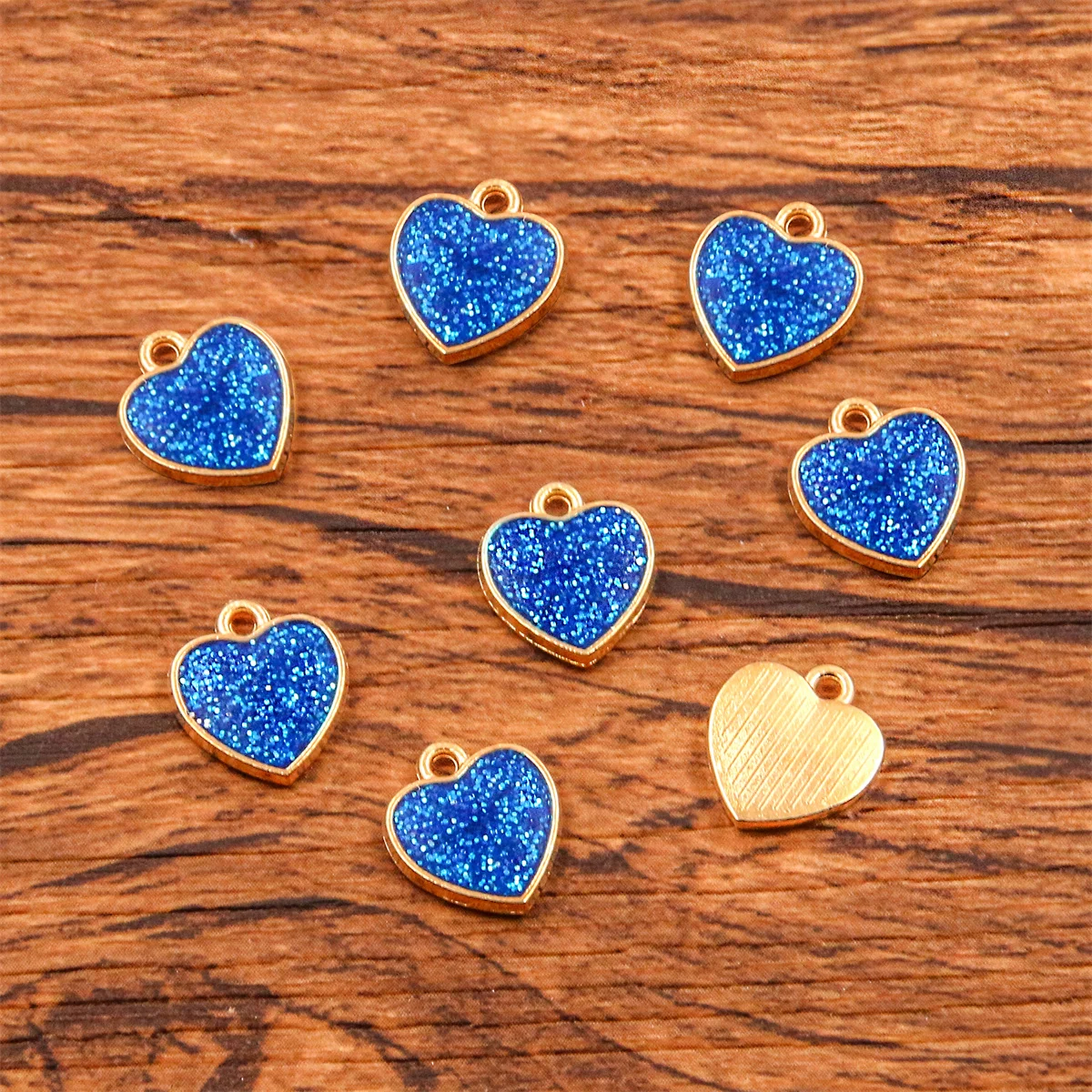 20PCS 11*12mm 8 Color Wholesale Metal Alloy Shiny Heart Charms Drip Oil KC Gold Pendant For Jewelry Making DIY Handmade Craft