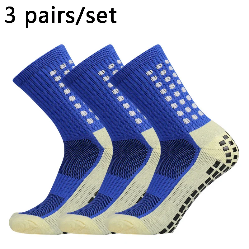 3 Pairs Of Football Socks Men And Women Sports Socks Non-slip Silicone Outdoor Soccer Socks Breathable Comfortable Tennis Socks