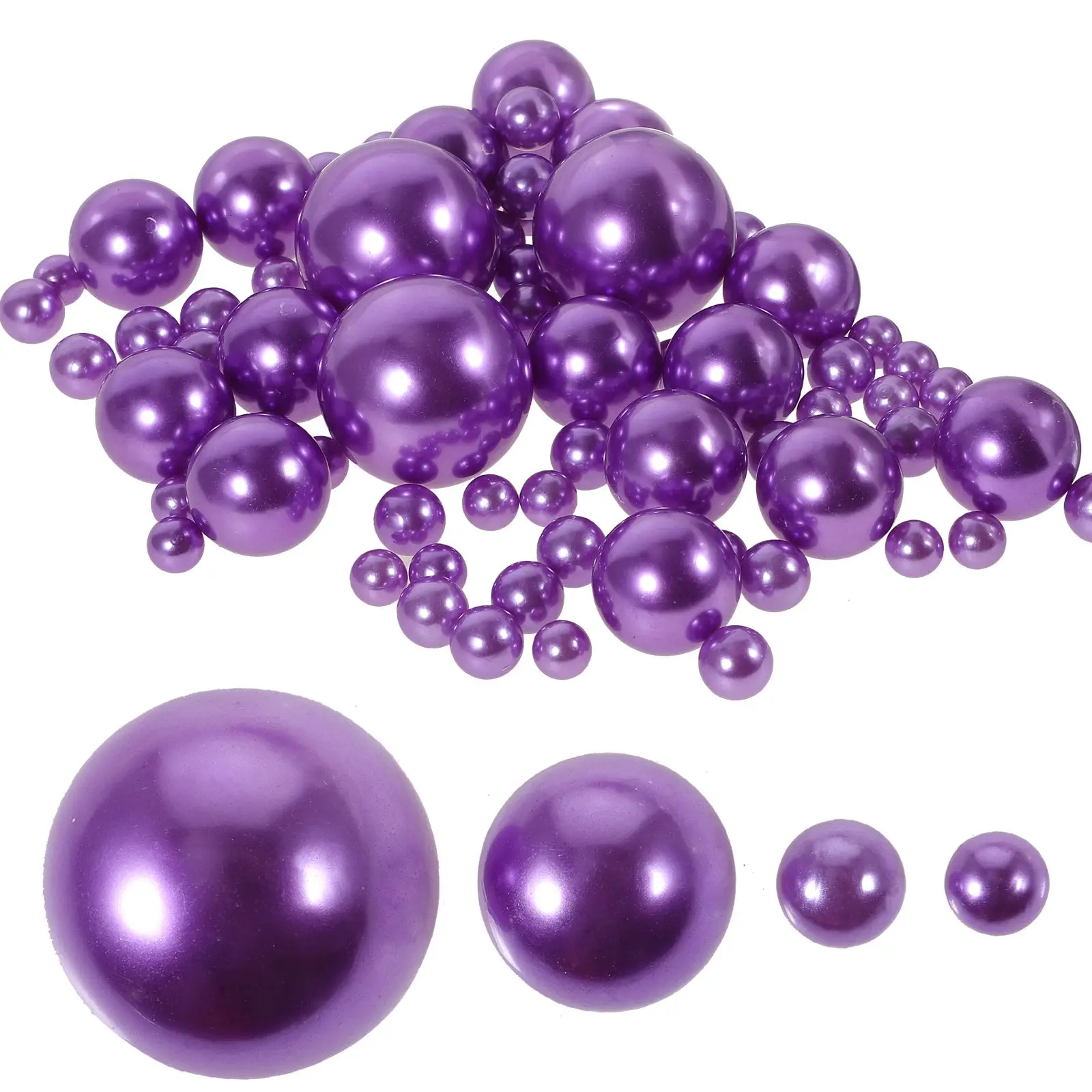 

125 Pcs Vase Decor Artificial Gems No Hole Beads for Crafting Round Filler Craft Projects Wedding Accessories