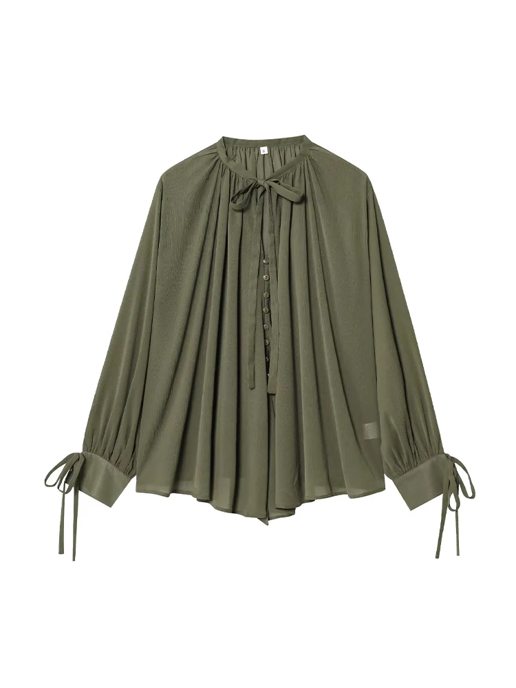 

UNIZERA 2021, новая женская повседневная мода, дизайн в европейском и американском стиле с галстуком-бабочкой, топ-рубашка с длинными рукавами