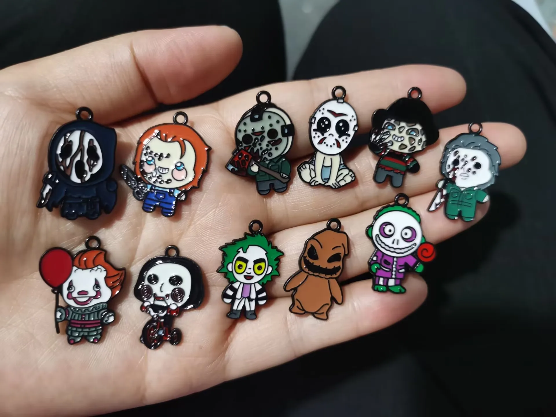

10 pcs cartoon Halloween Metal Charms DIY Earring Keychain Necklace Jewelry Making Pendants Accessories