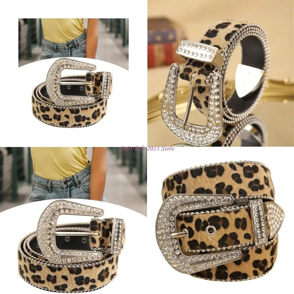 

49ME женский пояс с леопардовым принтом и цепочкой на талии для женщин, для выпускных вечеринок, клубных вечеринок, ежедневно