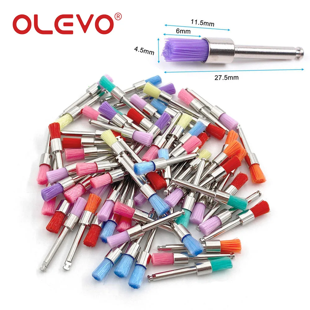 OLEVO 20 Pcs Dental Nylon Prophy Polishing Brushes Colorful Tooth Latch Type Polisher Cups Teeth Cleaning Odontologia Tools