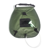 20L Solar Heat Absorption Military Green Shower Bag Outdoor Camping Bath Water Bag Wash Bag