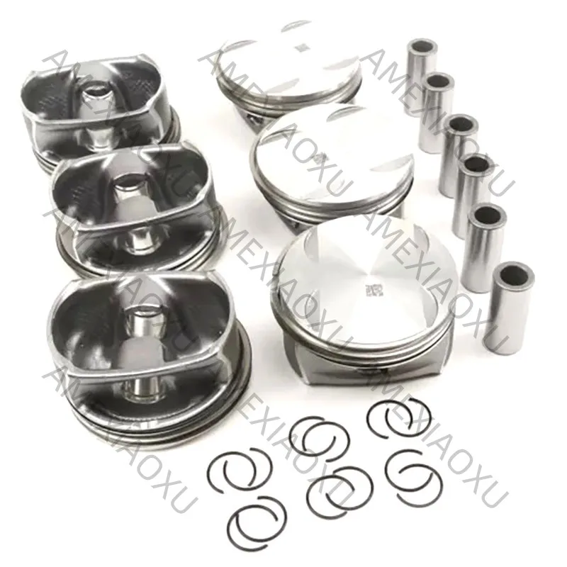 2720308917 6Pcs Piston and Ring Sets FIt For Mercedes C350 C350 E350 M272 3.5 A2720308917 AMEXIAOXU