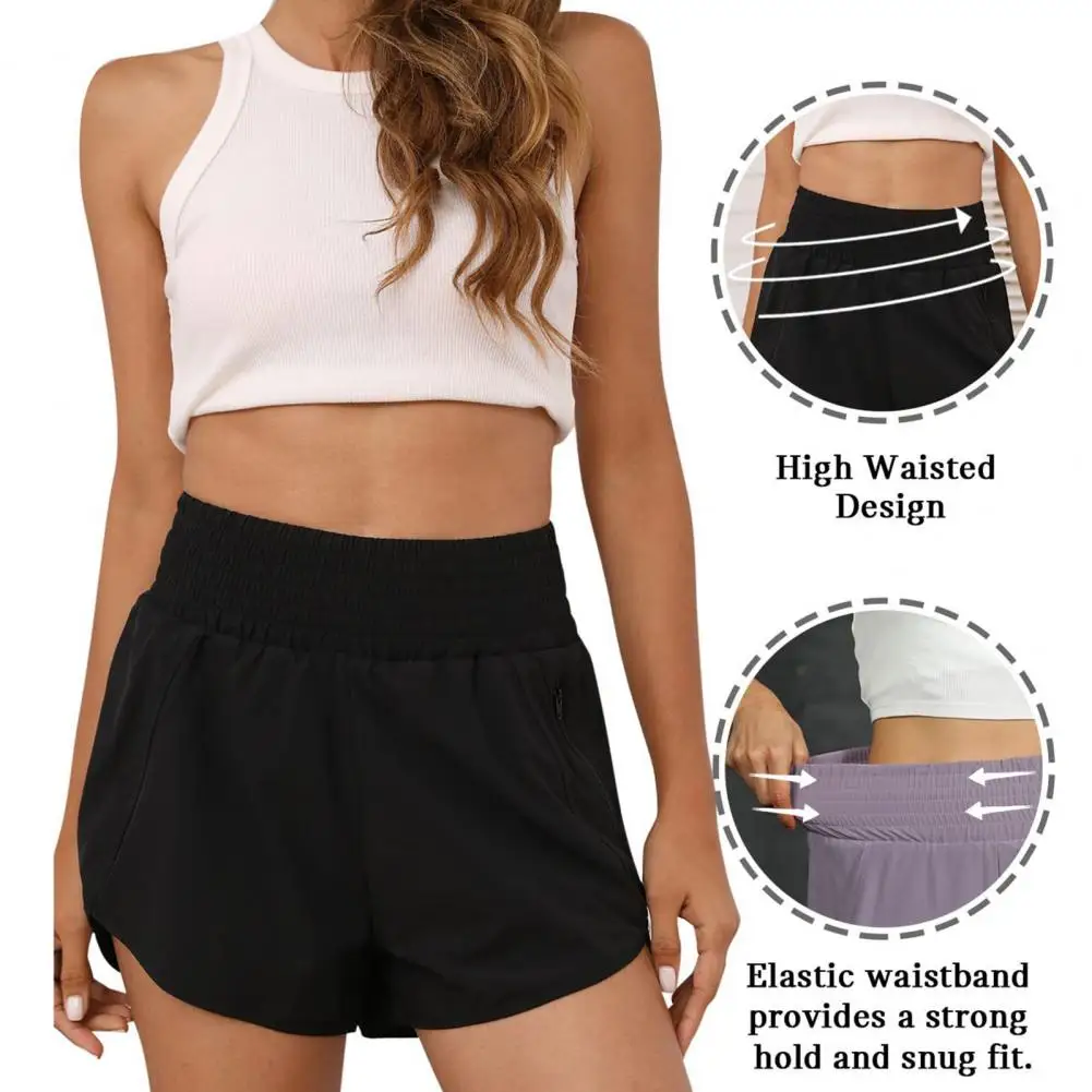 Damen-Sports horts mit weitem Bein und hoher Taille Laufs horts Damen-Shorts mit weitem Bein und hoher Taille und Taschen für das Fitness studio