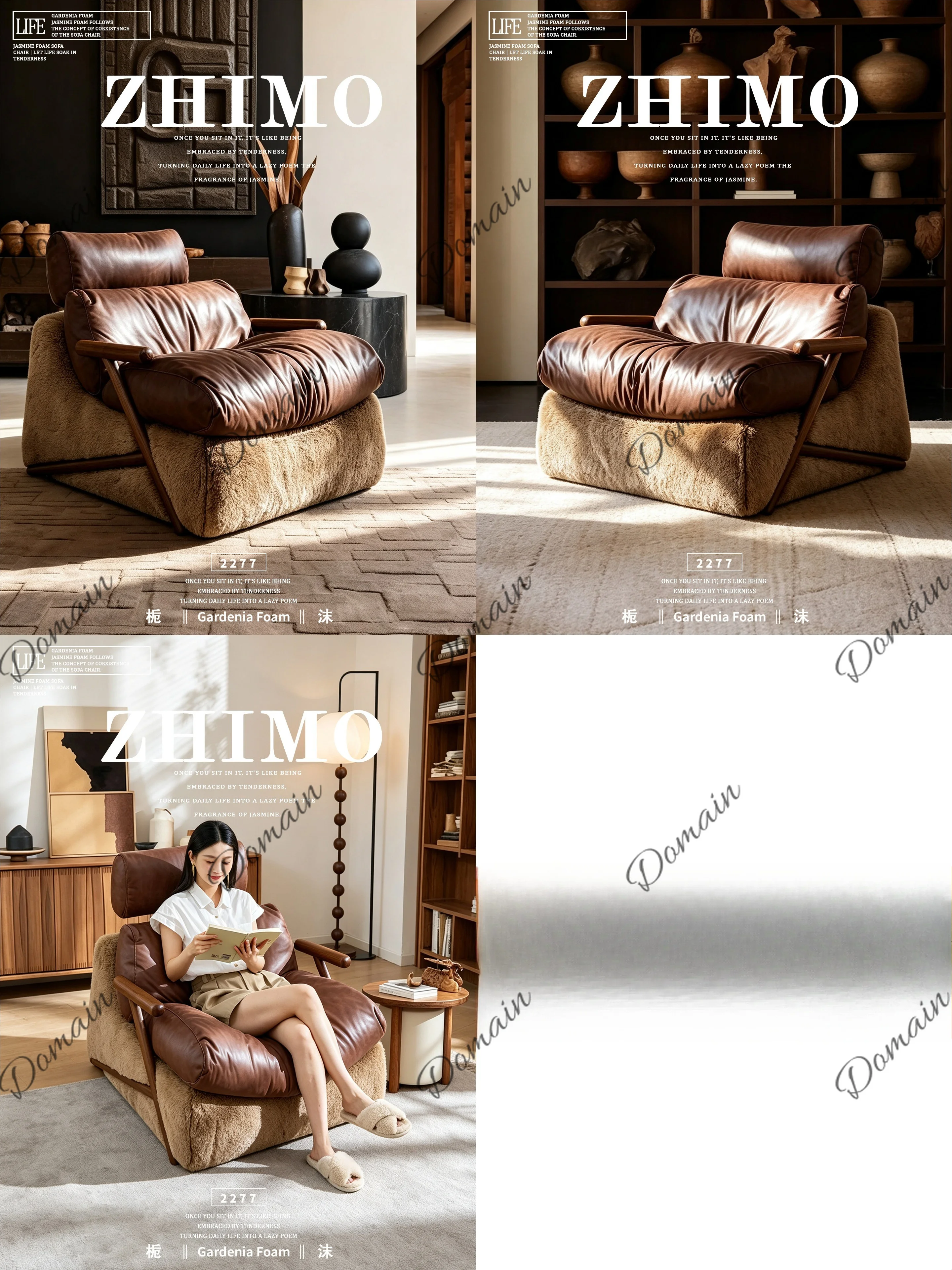 Vintage Genuine Leather Single Sofa Chair Living Room Balcony Top Layer Cowhide Down Filled Lounge Chair