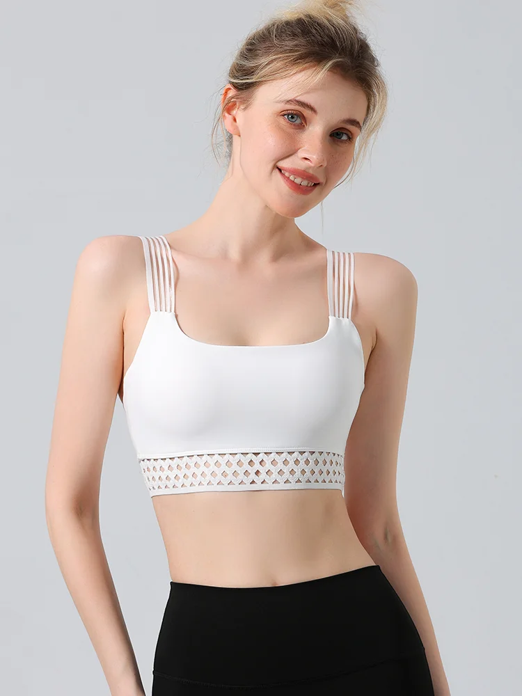 女性用ヨガベスト-フィットネス-スポーツブラ-耐衝撃性-ギャザー裾-メッシュバック-タンクトップ-通気性-速乾性-吸湿性-ライクラ