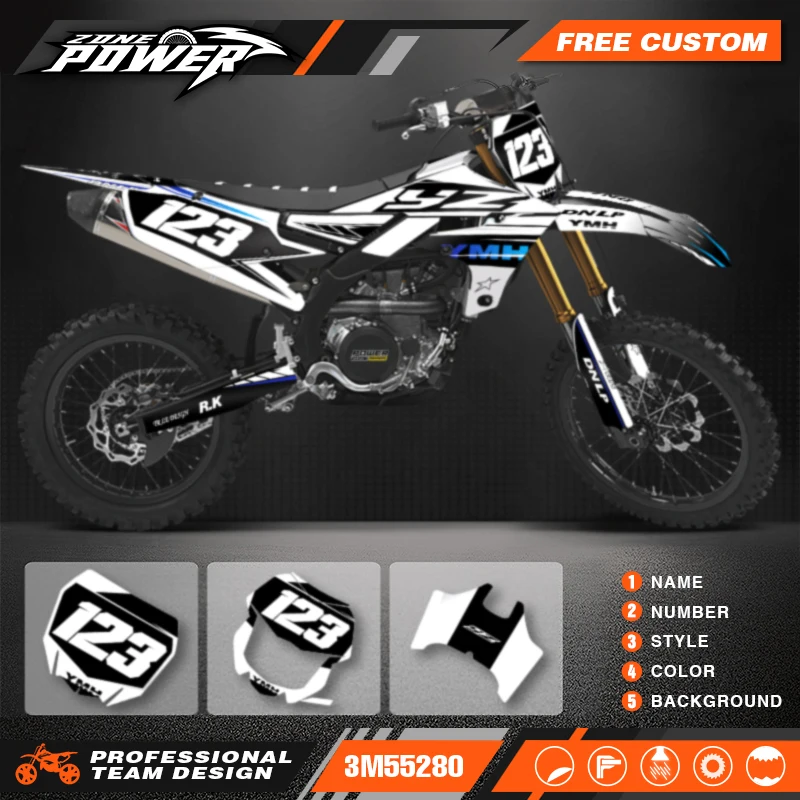 Powerzone For Yamaha YZF250 19-23 YZF450 18-22 WRF450 19-22 WRF250 20-23 Custom Backgrounds Graphics Decals Sticker Kits  30