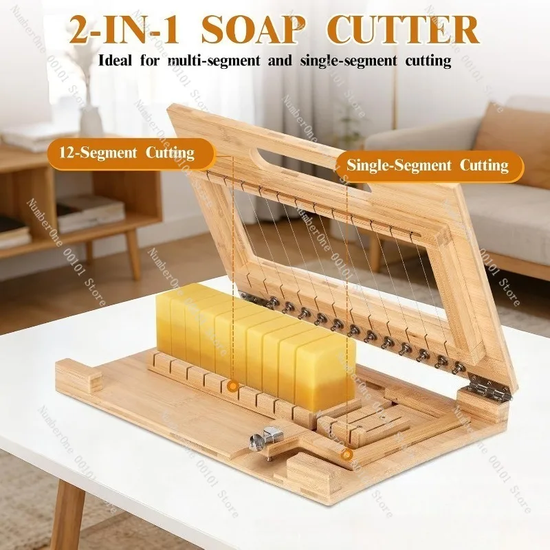 Bamboo Soap Cutter Multi Functional, Handmade Soap Slicing Tool for Bread Toast, DIY Kitchen Cutting Board Home Tool