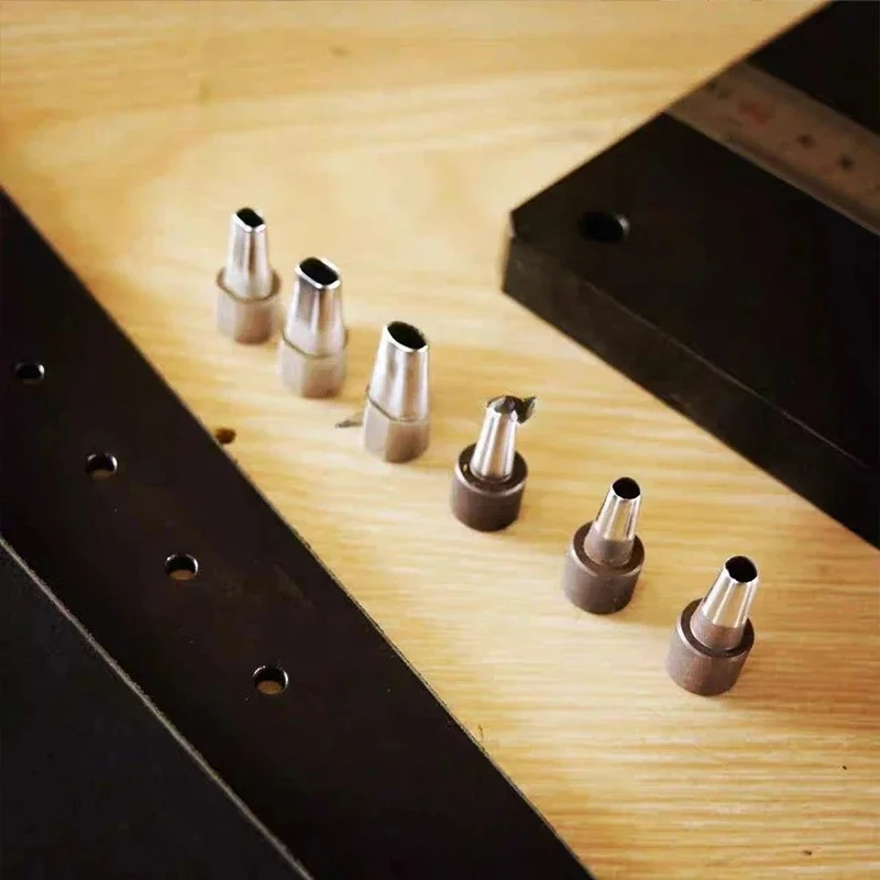 

Manual Leather Belt Hole Punch Machine - Heavy Duty Handheld Punching Tool for DIY Crafting