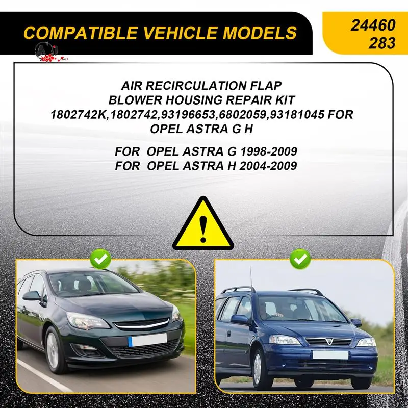 

A10E-Air Recirculation Flap Blower Housing Repair Kit 1802742K,1802742,93196653,6802059,93181045 For Vauxhall Opel Astra G H
