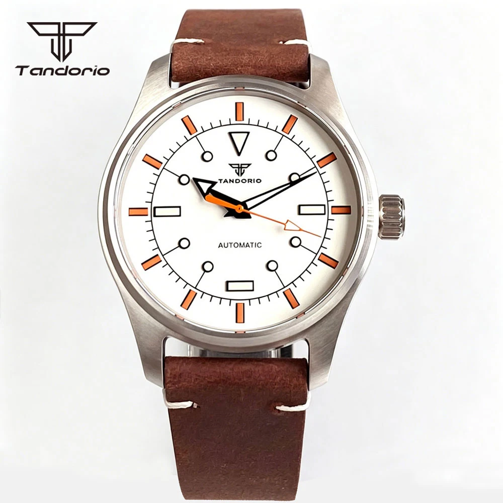 Tandorio Automatic Diving Fashion 39mm Steel Pilot Watch AR Sapphire Miyota 8215 NH35 2824 Movt 20BAR Waterproof Wristwatch