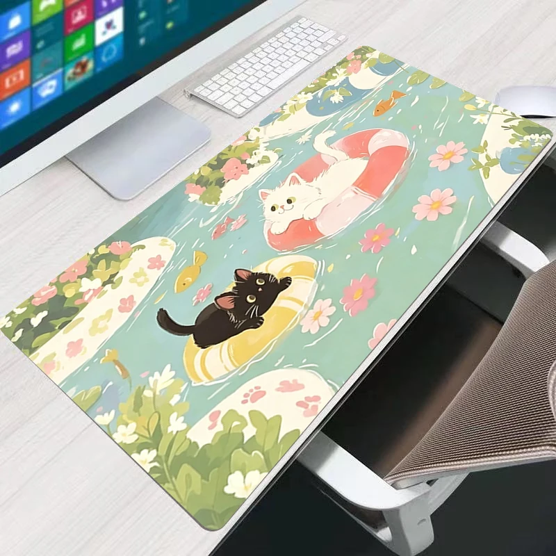 HD Print Cartoon Mouse Pad Office Carpet Large size Anime cat Mousepad kawaii Gamer Desk Mat Anti-slip Gaming Accessories Pads