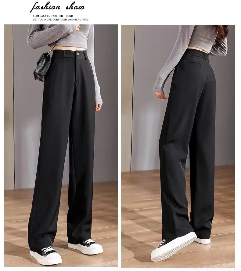 Blacksuit المرأة السراويل مستقيمة الساق جرس قيعان السراويل الدخان أنبوب السراويل صغيرتي المرأة المهنية #3
