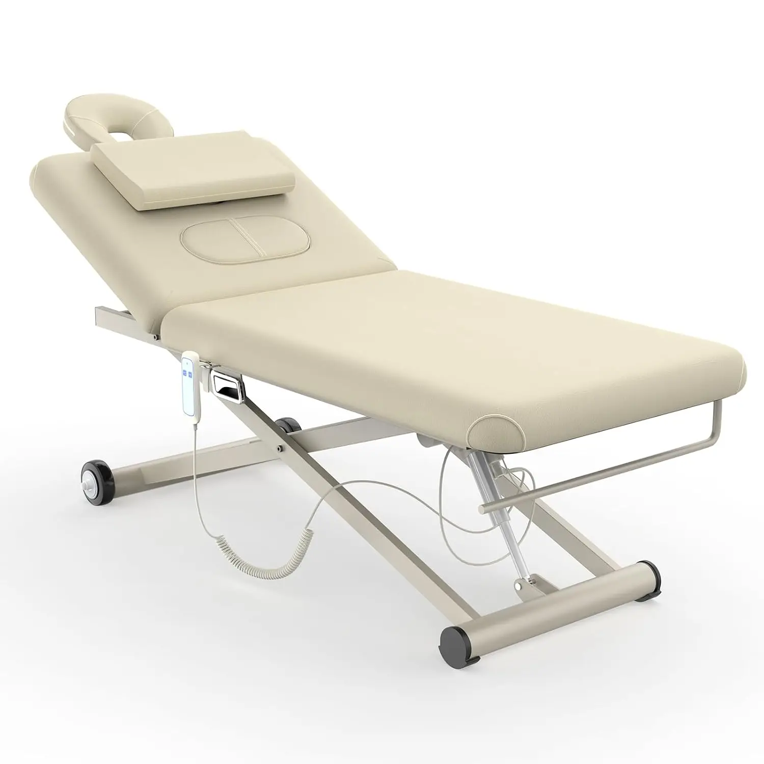 Electric Massage Table, Electric Lift Motor and Manual Backrest Adjustable for Treatment/Medical Spa/Facial, Customized