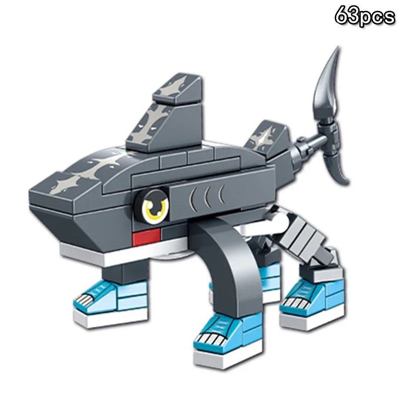 DIY Tungtungtungsahur MOC Building Set 8 Models Assembly Bricks Kit Creative Construction Toys Birthday Gift for Boys Girlsift